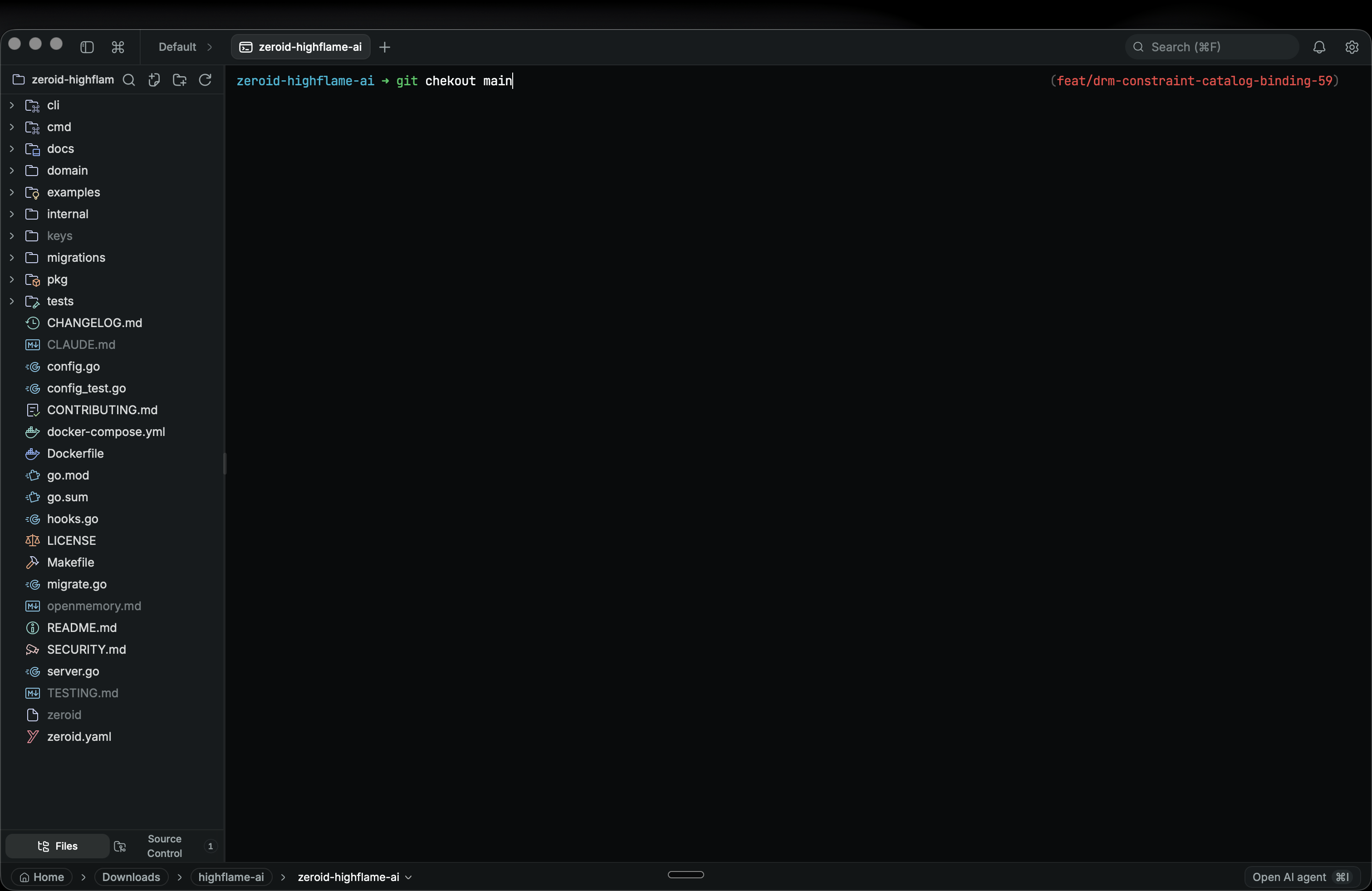 Oz code editor with AI autocomplete and Vim mode